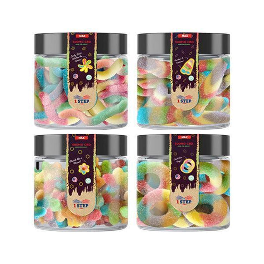 1 Step CBD Max Neon Gummies 500mg (100g) (BUY 1 GET 1 FREE) - remedykartelcbd1stop