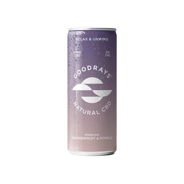 Goodrays 30mg CBD Passionfruit & Pomelo Seltzer 250ml - remedykartelcbd1stop