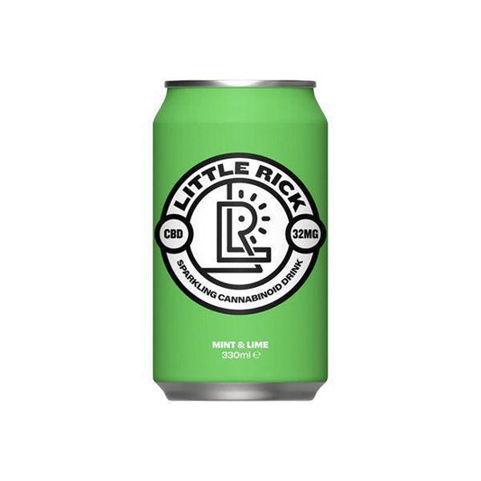 12 x Little Rick Drink 32mg CBD (+CBG) Sparkling 330ml Mint & Lime - remedykartelcbd1stop