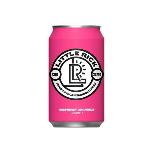12 x Little Rick 32mg CBD (CBG) Sparkling 330ml Raspberry Lemonade - remedykartelcbd1stop