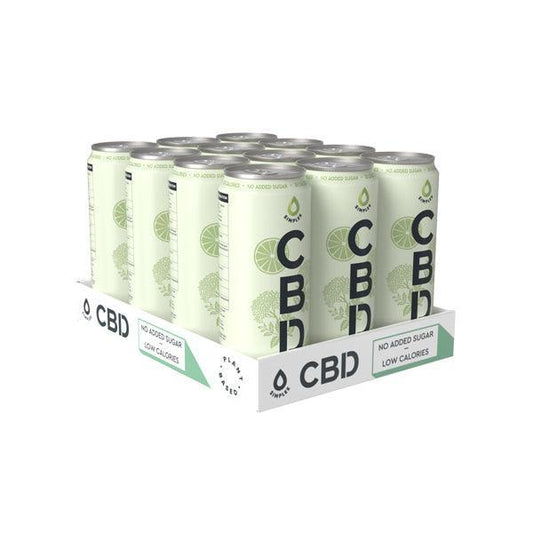 12 x Simplee CBD Elderflower & Lime Lightly Sparkled Drink - 250ml - remedykartelcbd1stop