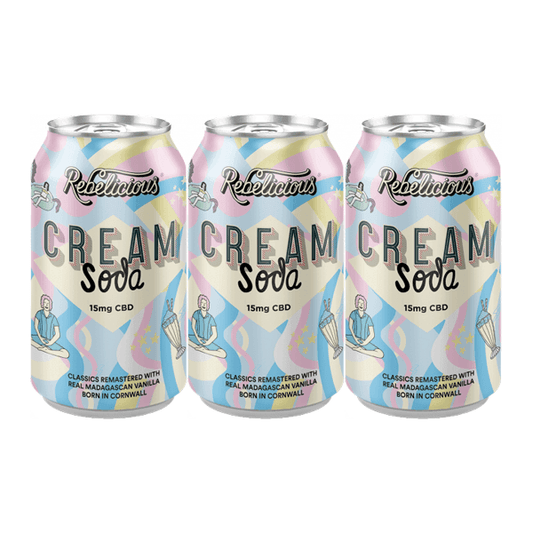 12 x Rebelicious Cream Soda Sparkling Soft Drink - 330ml - remedykartelcbd1stop