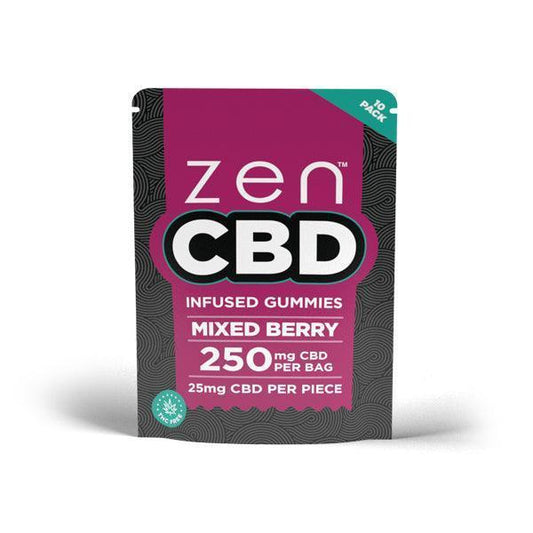 Zen 250mg CBD Infused CBD Gummies - Mixed Berry - remedykartelcbd1stop