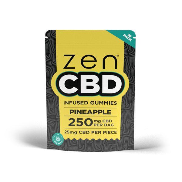 Zen 250mg Infused CBD Gummies - Pineapple - remedykartelcbd1stop