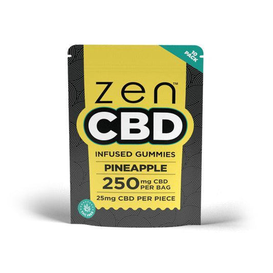 Zen 250mg Infused CBD Gummies - Pineapple - remedykartelcbd1stop