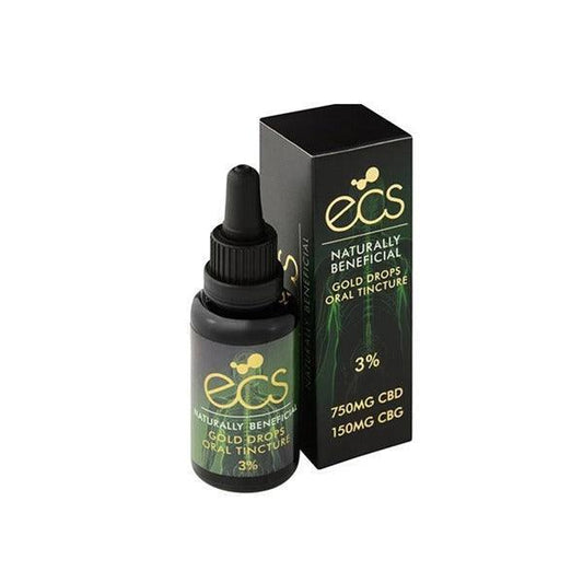 ECS Gold Drops 3% 750mg CBD + 150mg CBG Oil 30ML - remedykartelcbd1stop