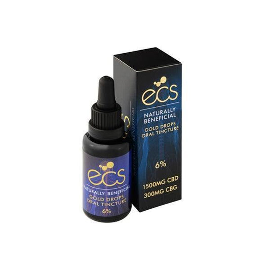 ECS Gold Drops 6% 1500mg CBD + 300mg CBG Oil 30ML - remedykartelcbd1stop