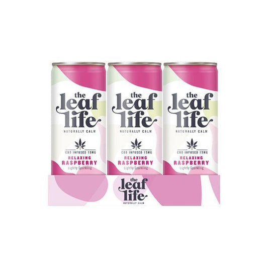 12x Leaf Life 15mg CBD Relaxing Raspberry Soft Drink 250ml - remedykartelcbd1stop
