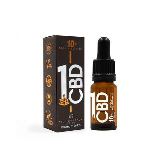 1CBD 10% Pure Hemp 1000mg CBD Oil Bronze Edition 10ml - remedykartelcbd1stop
