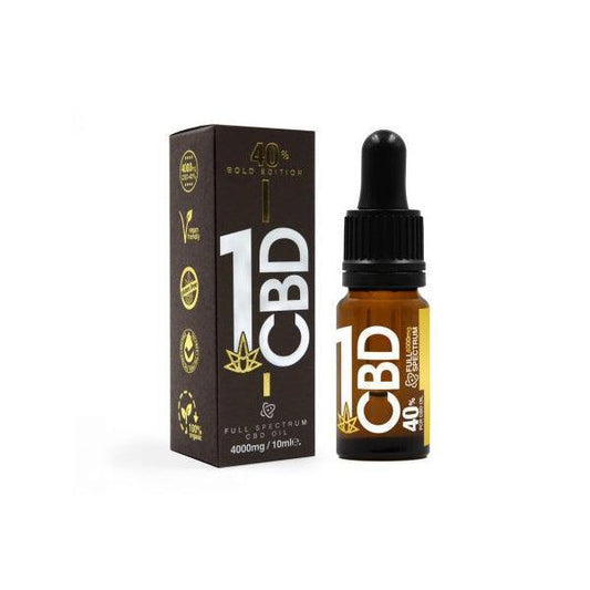 1CBD 40% Pure Hemp 4000mg CBD Oil Gold Edition 10ml - remedykartelcbd1stop