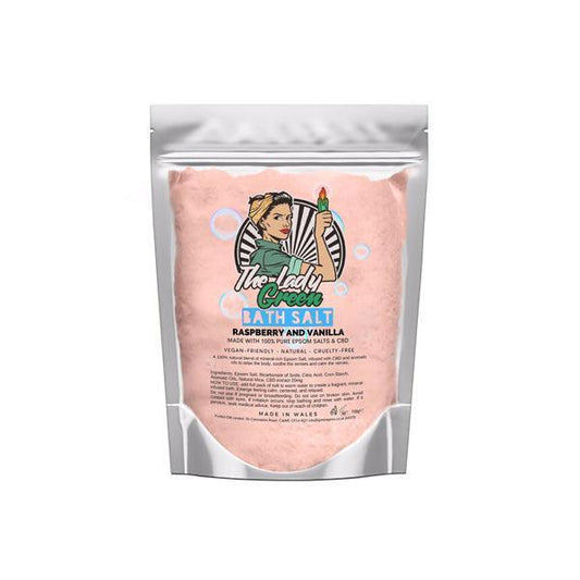Lady Green 50mg CBD Raspberry & Vanilla Bath Salts - 500g - remedykartelcbd1stop