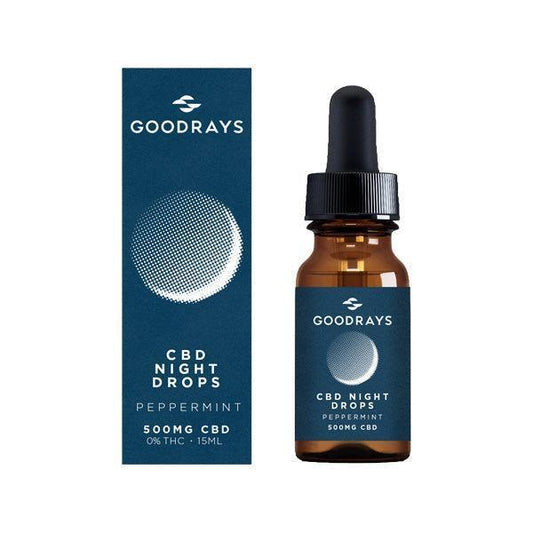 Goodrays 500mg CBD Peppermint Night Drops - 15ml - remedykartelcbd1stop