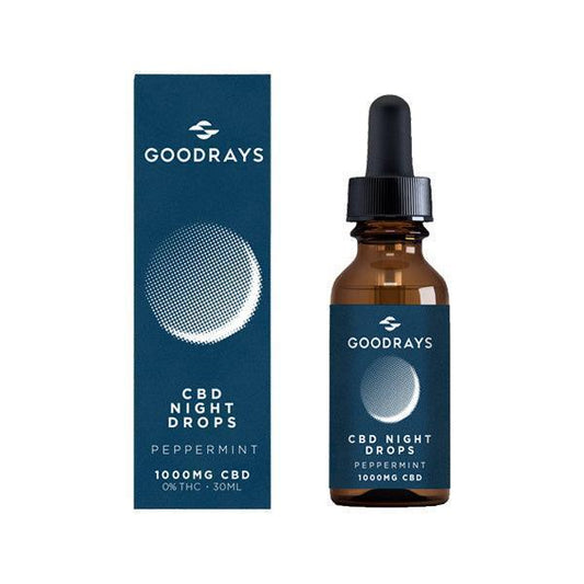 Goodrays 1000mg CBD Peppermint Night Drops - 30ml - remedykartelcbd1stop