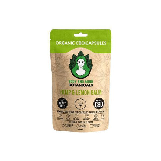 Body and Mind Botanicals 810mg CBD Hemp & Lemon Balm Capsules - 90 Caps - remedykartelcbd1stop