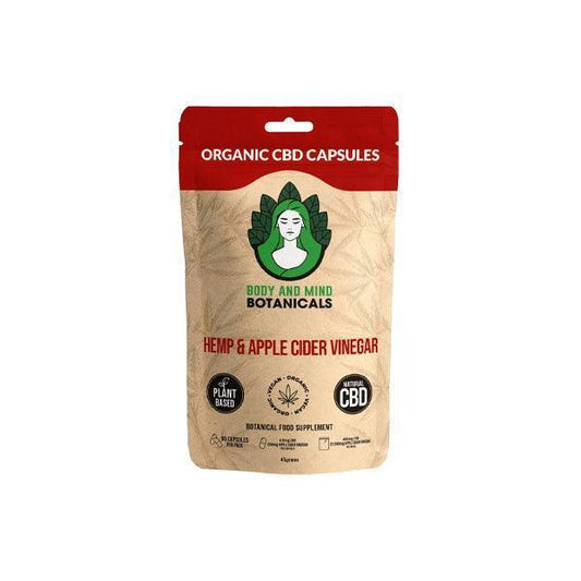 Body and Mind Botanicals 405mg CBD Hemp & Apple Cider Vinegar Capsules - 90 Caps - remedykartelcbd1stop
