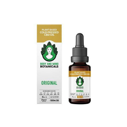 Body and Mind Botanicals 1000mg CBD Cold Pressed Cannabis Oil 20ml - remedykartelcbd1stop