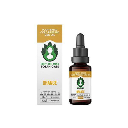 Body and Mind Botanicals 1000mg CBD Orange Cold Pressed Cannabis Oil 20ml - remedykartelcbd1stop