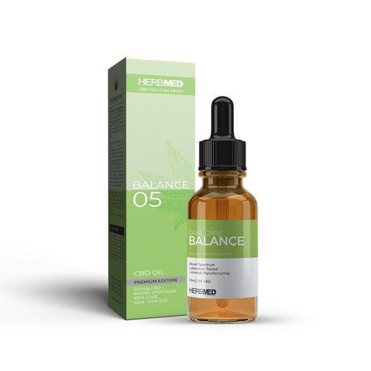 Herbmed 5% - 500mg CBD Broad Spectrum Tincture Oil 10ml - remedykartelcbd1stop