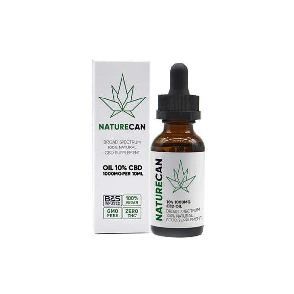 Naturecan 10% 1000mg CBD Broad Spectrum MCT Oil 10ml - remedykartelcbd1stop