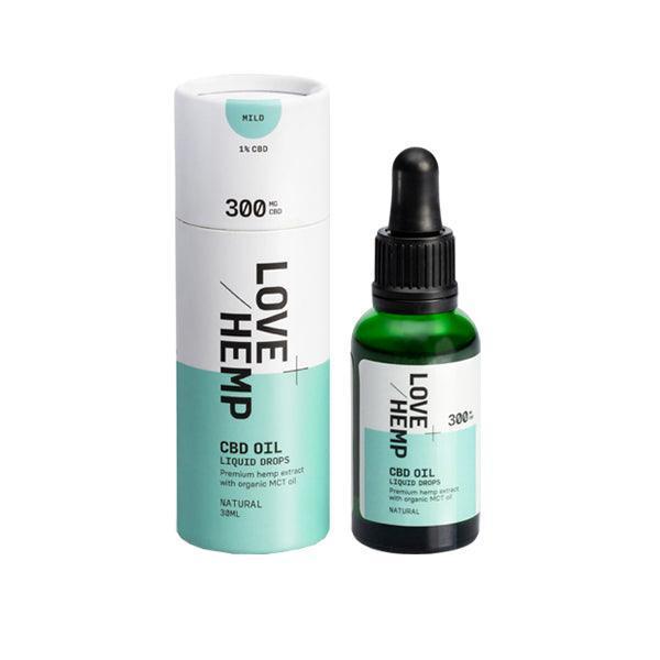 Love Hemp 300mg Natural 1% CBD Oil Drops - 30ml - remedykartelcbd1stop