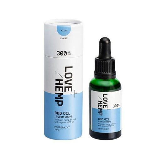 Love Hemp 300mg Peppermint 1% CBD Oil Drops - 30ml - remedykartelcbd1stop