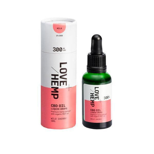 Love Hemp 300mg Wild Cherry 1% CBD Oil Drops - 30ml - remedykartelcbd1stop