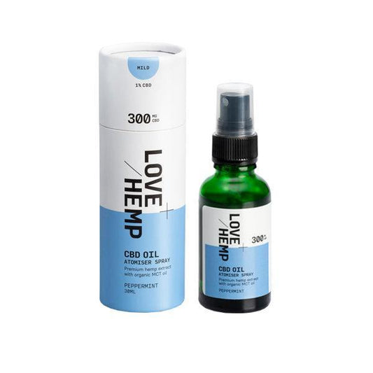 Love Hemp 300mg Peppermint 1% CBD Oil Spray - 30ml - remedykartelcbd1stop