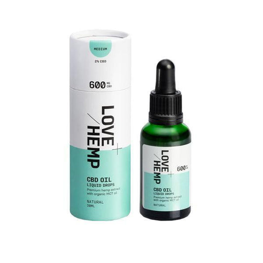 Love Hemp 600mg Natural 2% CBD Oil Drops - 30ml - remedykartelcbd1stop