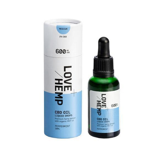 Love Hemp 600mg Peppermint 2% CBD Oil Drops - 30ml - remedykartelcbd1stop