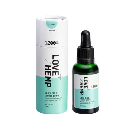 Love Hemp 1200mg Natural 4% CBD Oil Drops - 30ml - remedykartelcbd1stop