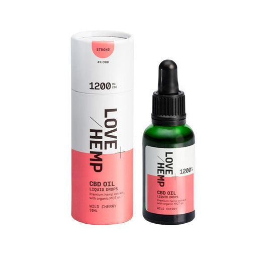 Love Hemp 1200mg Wild Cherry 4% CBD Oil Drops - 30ml - remedykartelcbd1stop