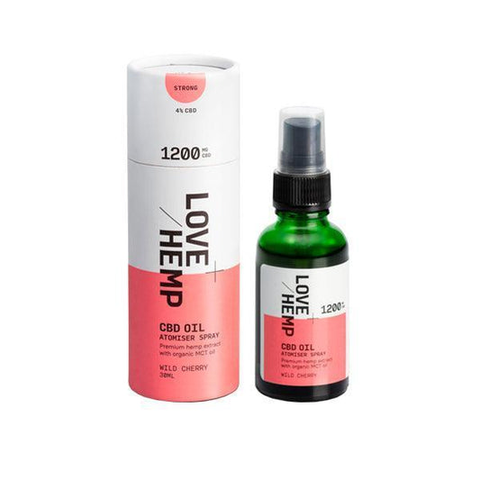 Love Hemp 1200mg Wild Cherry 4% CBD Oil Spray - 30ml - remedykartelcbd1stop
