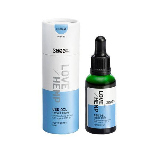 Love Hemp 3000mg Peppermint 10% CBD Oil Drops - 30ml - remedykartelcbd1stop