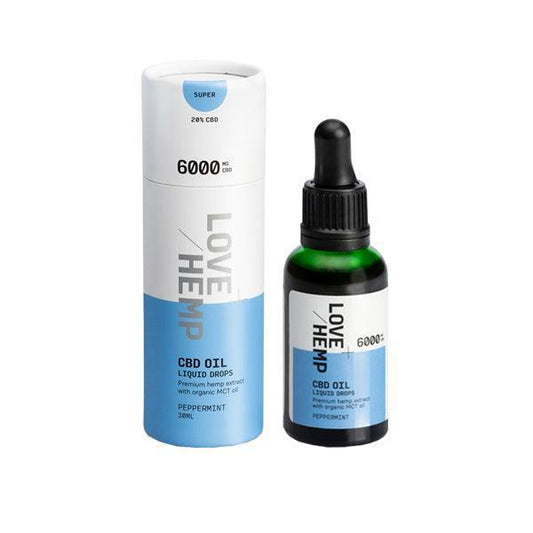 Love Hemp 6000mg Peppermint 20% CBD Oil Drops - 30ml - remedykartelcbd1stop