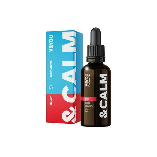 V&YOU &Calm CBD Oil Drops 1500mg CBD Oil 30ml - remedykartelcbd1stop