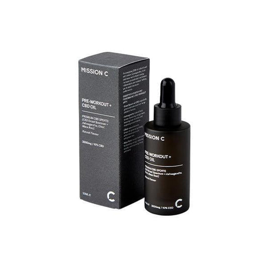 Mission C Pre-Workout + 3000mg CBD Oil - 30ml - remedykartelcbd1stop