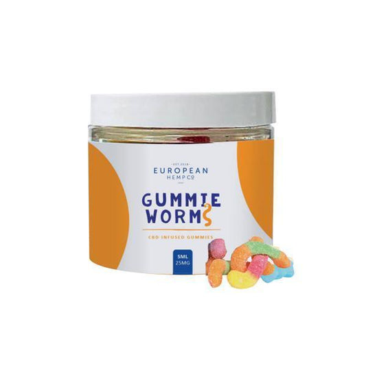 European Hemp Co 25mg CBD Gummy Worms - Small Pack - remedykartelcbd1stop