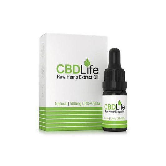 CBDLife 500mg CBD + CBDa Raw Hemp Extract Oil 10ml - remedykartelcbd1stop