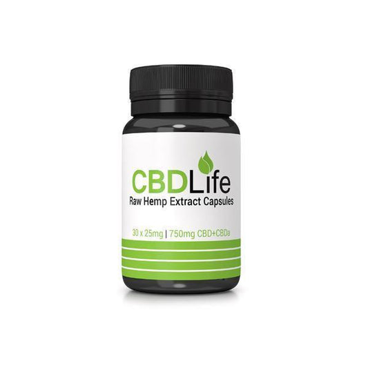 CBDLife 750mg CBD + CBDa Raw Hemp Extract Capsules 30 Caps - remedykartelcbd1stop