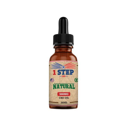 1 Step CBD 500mg Natural Oil 30ml (BUY 1 GET 1 FREE) - remedykartelcbd1stop