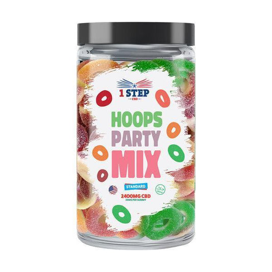 1 Step CBD Standard CBD Hoops Party Mix Gummies 2400mg (800g) (BUY 1 GET 1 FREE) - remedykartelcbd1stop