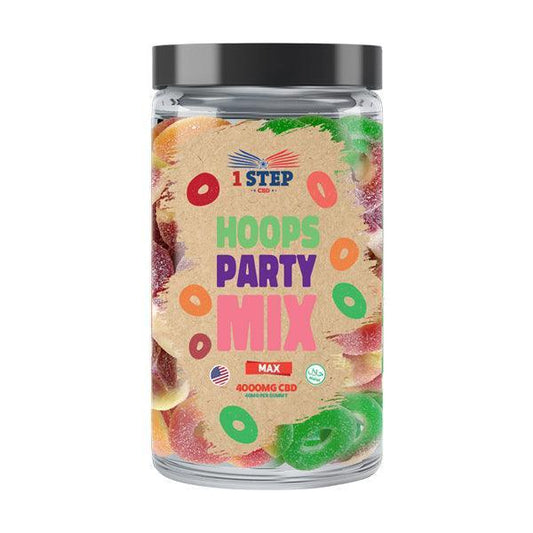 1 Step CBD Max CBD Hoops Party Mix Gummies 4000mg (800g) (BUY 1 GET 1 FREE) - remedykartelcbd1stop