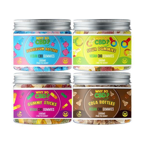 Why So CBD? 1000mg CBD Small Vegan Gummies - 11 Flavours - remedykartelcbd1stop