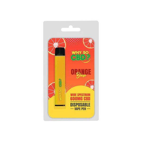 Why So CBD? 600mg Wide Spectrum CBD Disposable Vape Pen - 12 Flavours - remedykartelcbd1stop