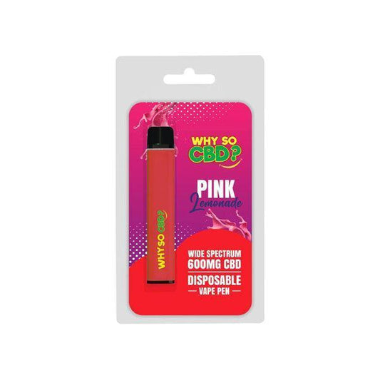 Why So CBD? 600mg Wide Spectrum CBD Disposable Vape Pen - 12 Flavours - remedykartelcbd1stop