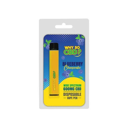 Why So CBD? 600mg Wide Spectrum CBD Disposable Vape Pen - 12 Flavours - remedykartelcbd1stop