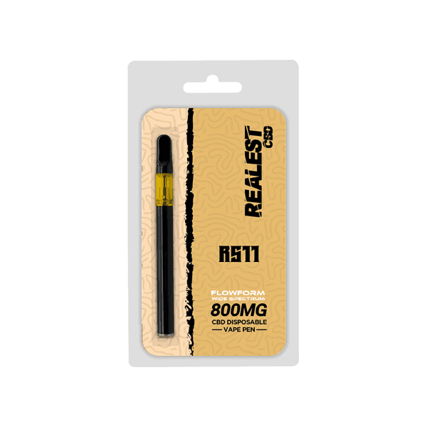 Realest CBD 800mg Flowform Wide Spectrum CBD Disposable Vape Pen 170 Puffs (BUY 1 GET 1 FREE) - remedykartelcbd1stop